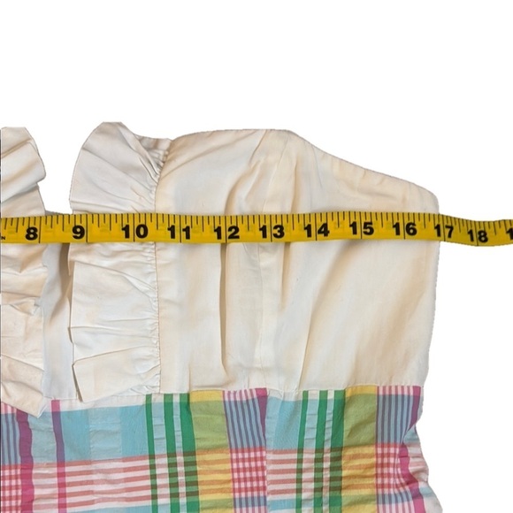 Lilly Pulitzer Size 12 Strapless Franco Cotton Dress Multi Summer Plaid - Picture 8 of 9